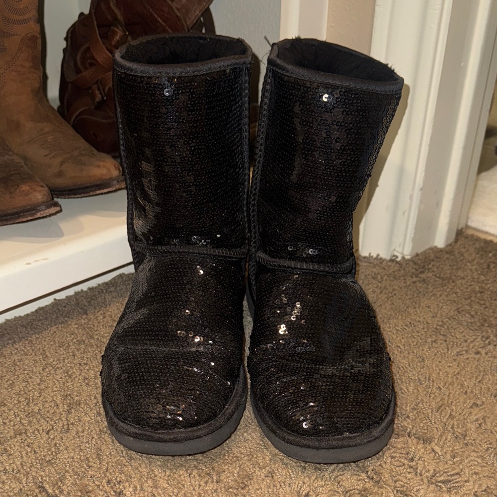 UGG Australia Black Sequin Ankle Boots